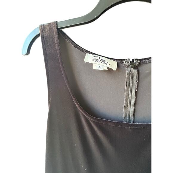 PATRA Velvet Maxi Dress Size 14 Black Floral Whimsygoth Y2K Stretch Made In USA - Picture 2 of 15